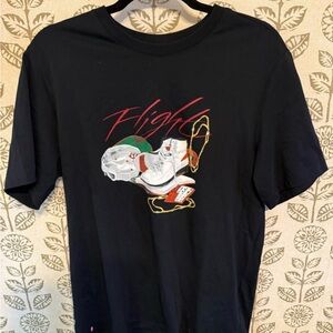Jordan Black 'Flight' Graphic Tee with White Sneaker Artwork